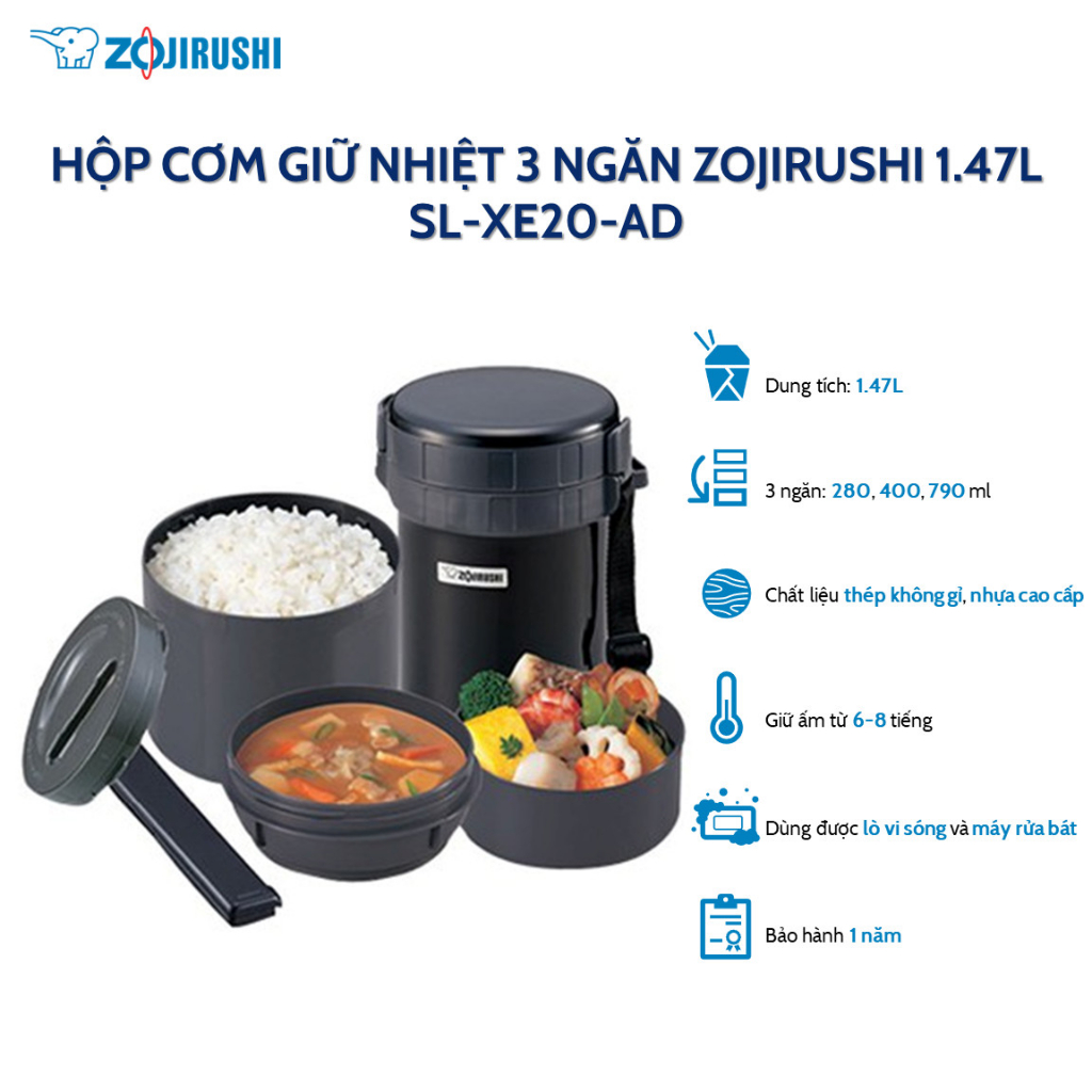 Zojirushi SL-XE20-AD Stainless Steel Lunch Jar