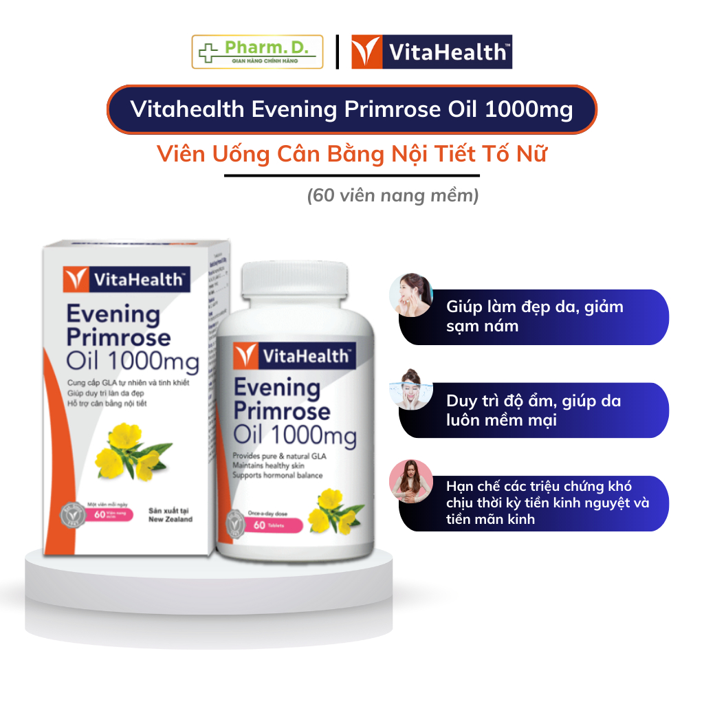 [Genuine] Vitahealth Evening Primrose Oil 1000mg Anh Thao Essential Oil