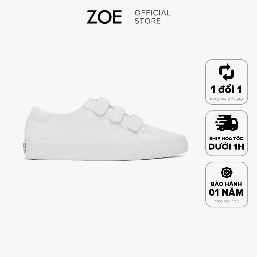 White sneakers with velcro on sale straps