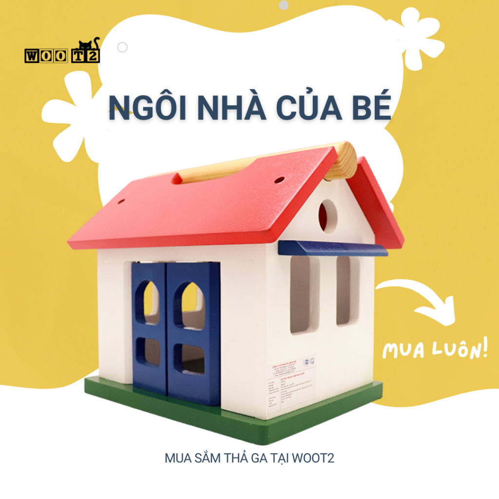 Wooden Toy House For Kids To Play With WooT2 Montessori Smart Children