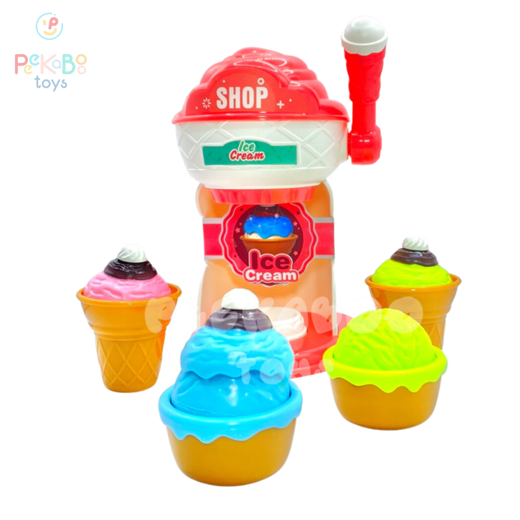Mini Ice Cream Maker Toy Set With Cute Colors For Baby Ice Cream Shop