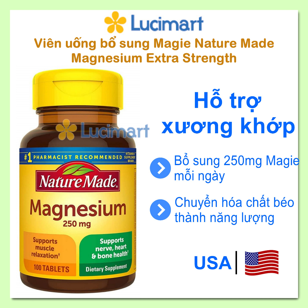 Magnesium Extra Strength Nature Made Supplements [Us Product] Shopee