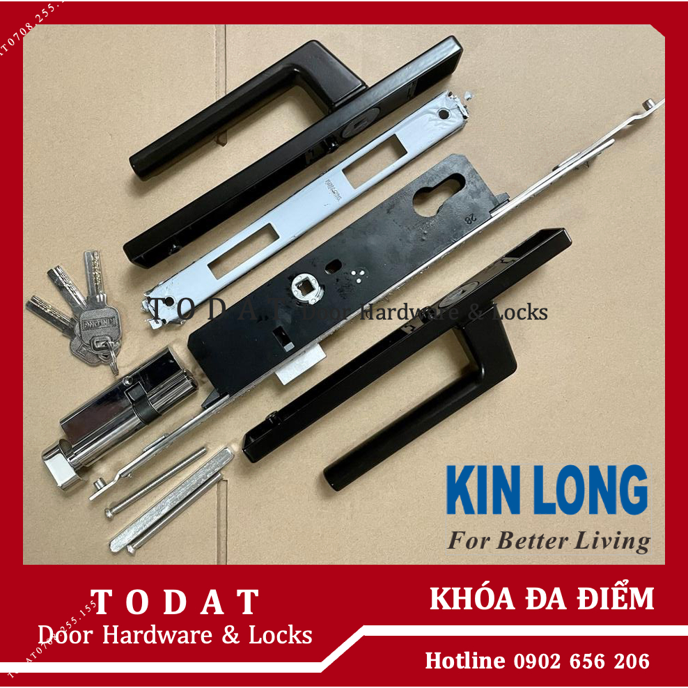 Kinlong MultiPoint Handle Lock Xingfa Aluminum Door System 55 (Black