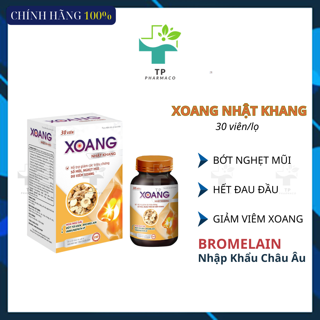 Japanese Sinus KhangLess Nasal Congestion, Headache Relief, Sinusitis _ 30 Tablets / Bottle