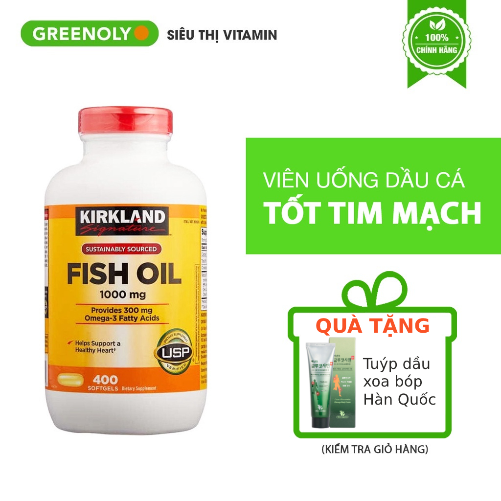 Kirkland Fish Oil 1000mg Signature Fish Oil 400 Tablets Shopee Singapore