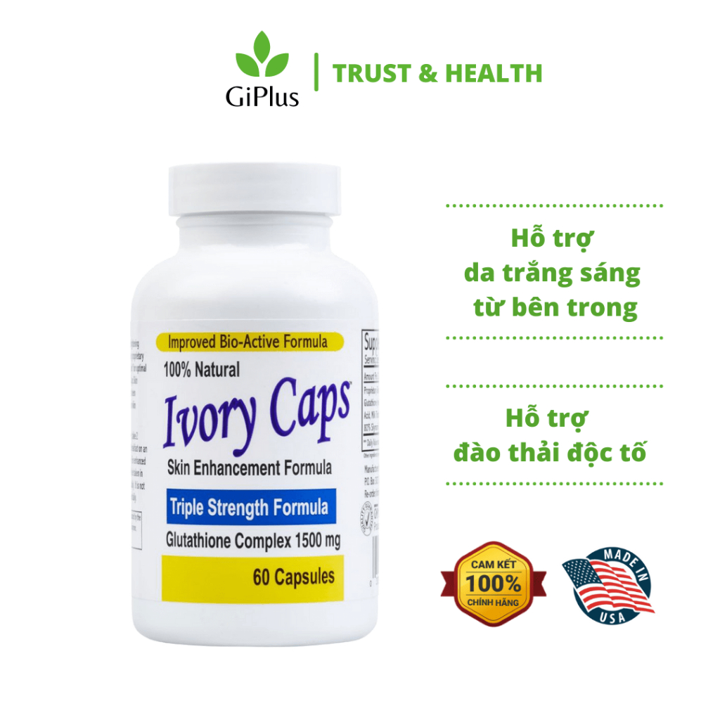 Ivory Caps Glutathione Complex 1500mg (60 Tablets / Bottle) Shopee