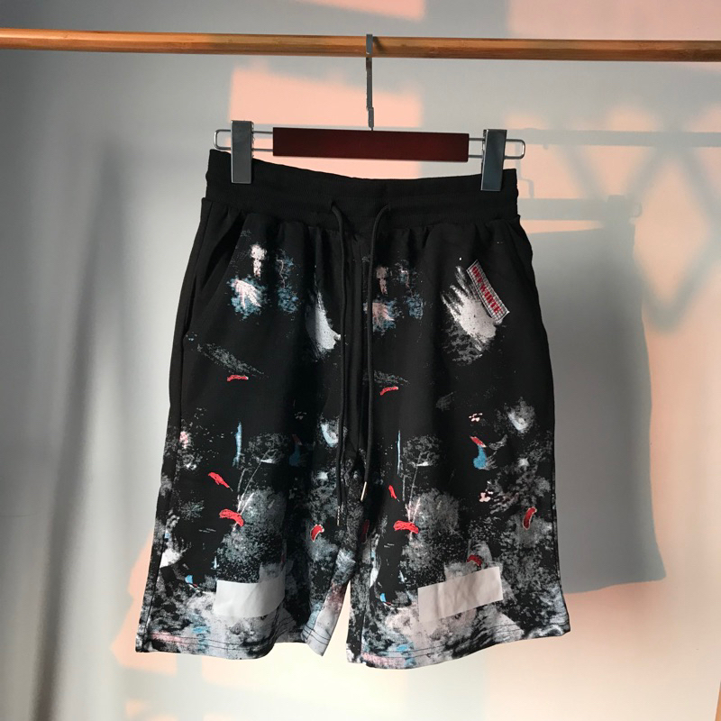 Off white High End Men And Women T Shirt OW galaxy Shorts off white