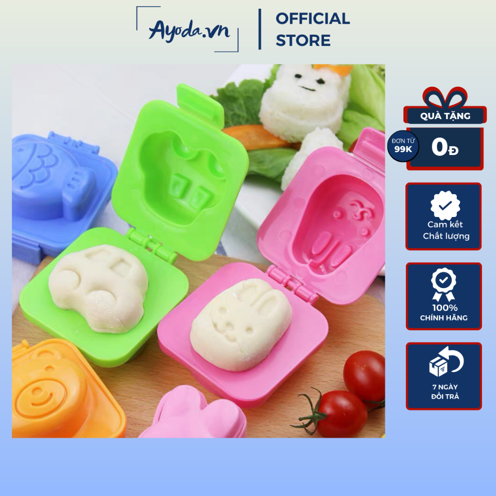 Molds for making rice and bento cakes shaped like fish, rabbits, bears ...