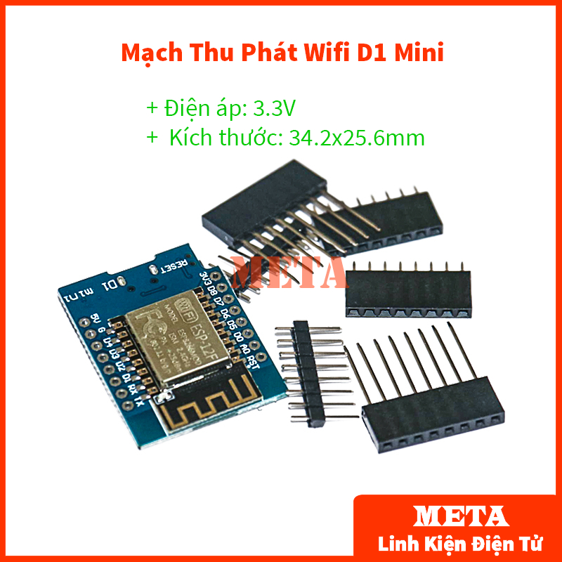 Wemos D1 Mini ESP8266 WiFi Transceiver Circuit (NodeMCU Mini D1) - with ...