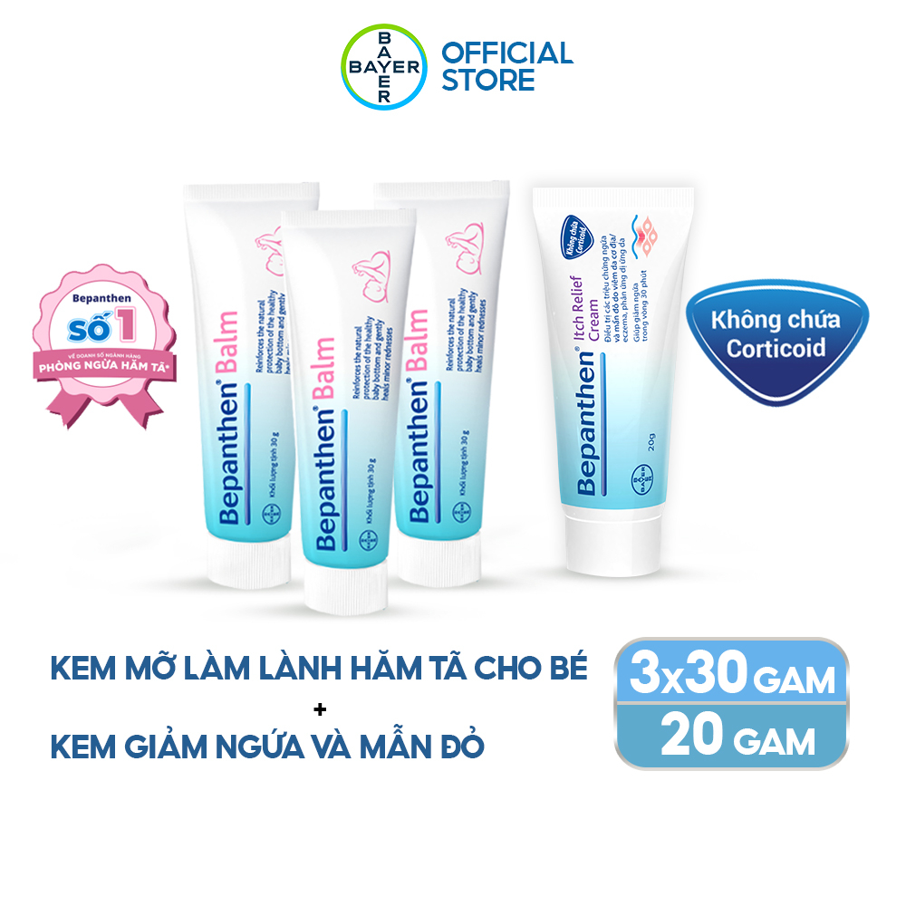 Combo 3 BEPANTHEN Balm Diaper Rash Cream 30G x3 and BEPANTHEN Itch