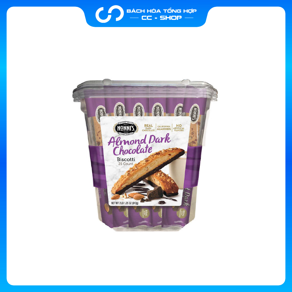 Nonni's Biscotti Almond Dark Chocolate Biscuits (943g) 10 / 2023 (Box