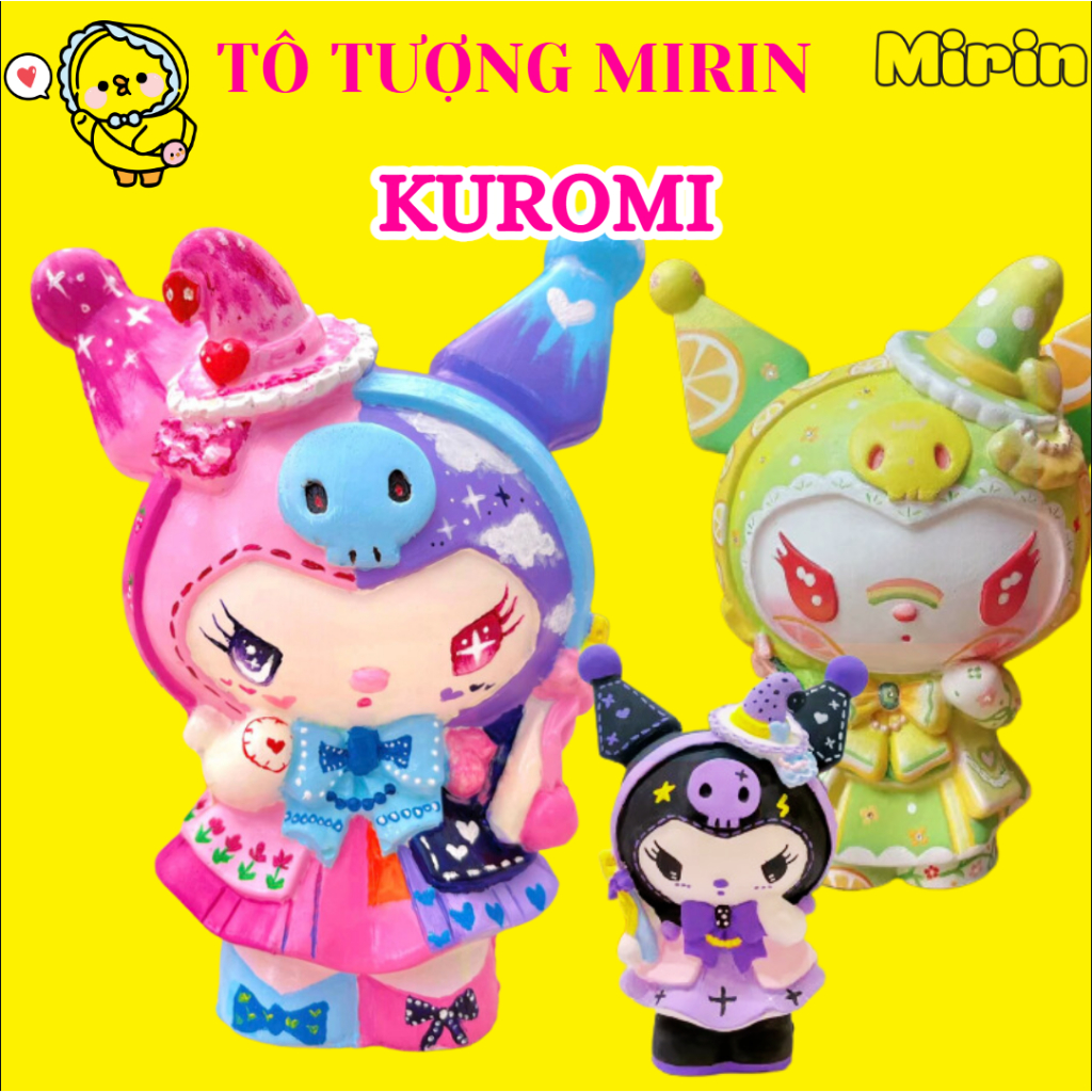 Plaster Statue Kuromi Skull Cap Mirin Vietnam Plaster Statue Bowl