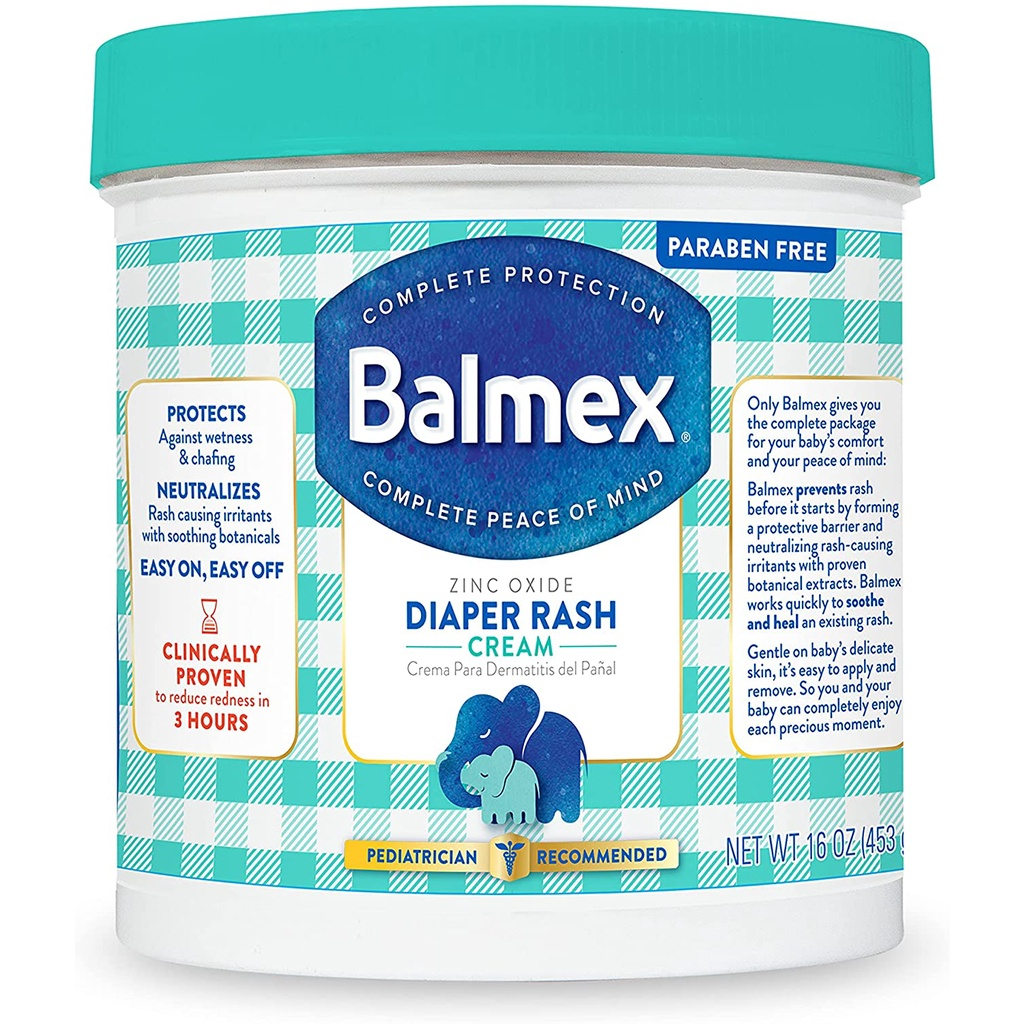 Balmex Diaper Rash Baby Cream With Zinc Oxide 16 oz (Usa) Shopee