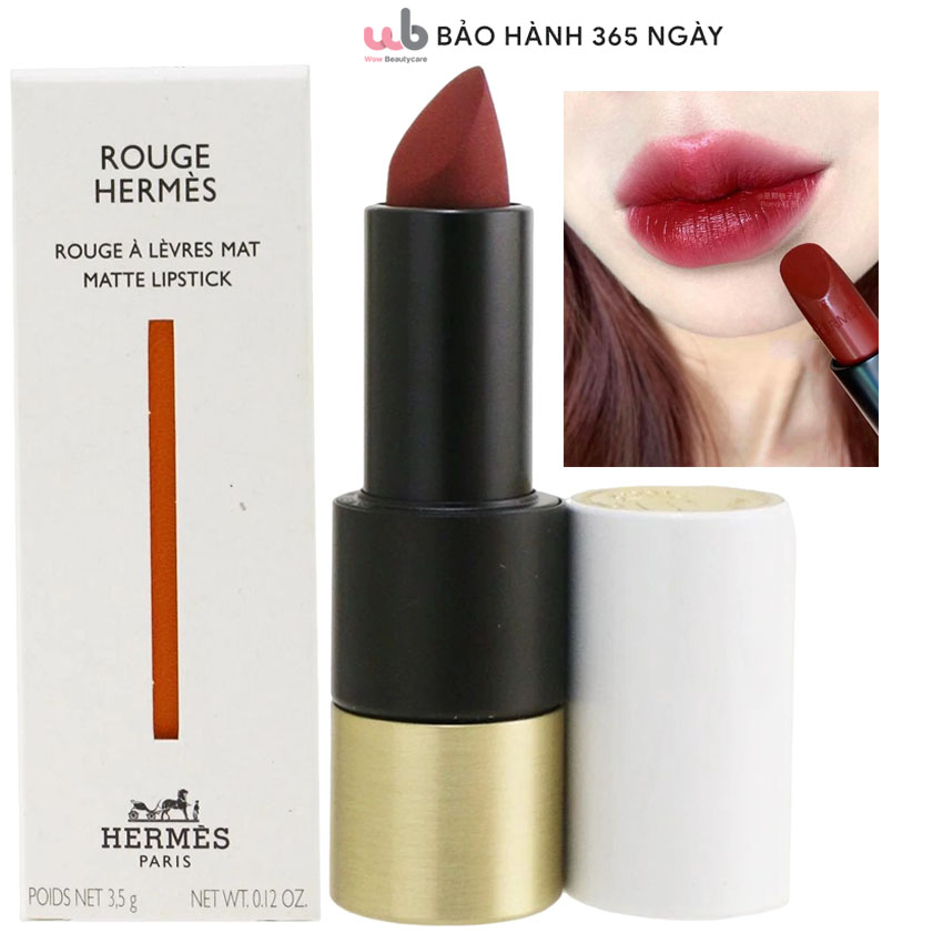 Rouge Hermes Matte Lipstick | 48 Rose Boise 0.12 oz