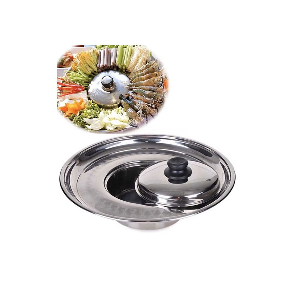 Glossy 304 Stainless Steel Hot Pot Casserole, Size: 15 Inch