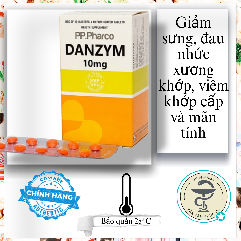 Danzym 10mg Usarichpharm oral tablet helps to reduce edema (100 tablets