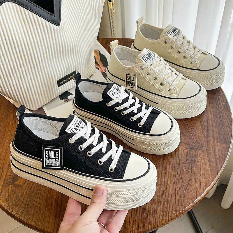 Smile Wang Super hot High Sole Sneaker With canvas Material High Sole With Shoes And suc D1 D 2