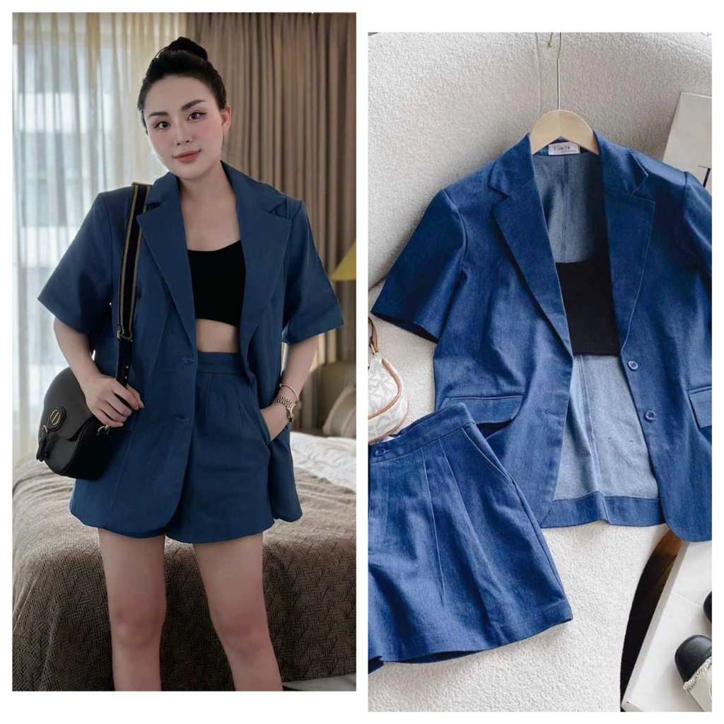 Set Of 3Piece Thigh Set Outing Short Sleeve Vest Jacket 2 Cap Pockets