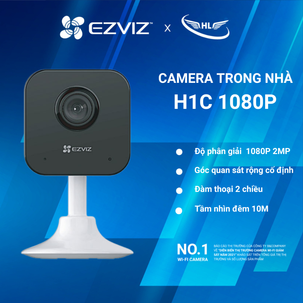Indoor WIFI Camera, Fixed Wide Angle EZVIZ H1C 1080P 2MP Genuine