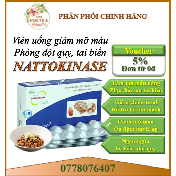 Nattokinase MPBio Stroke Prevention Tablets Reduce Blood Fat, Dissolve