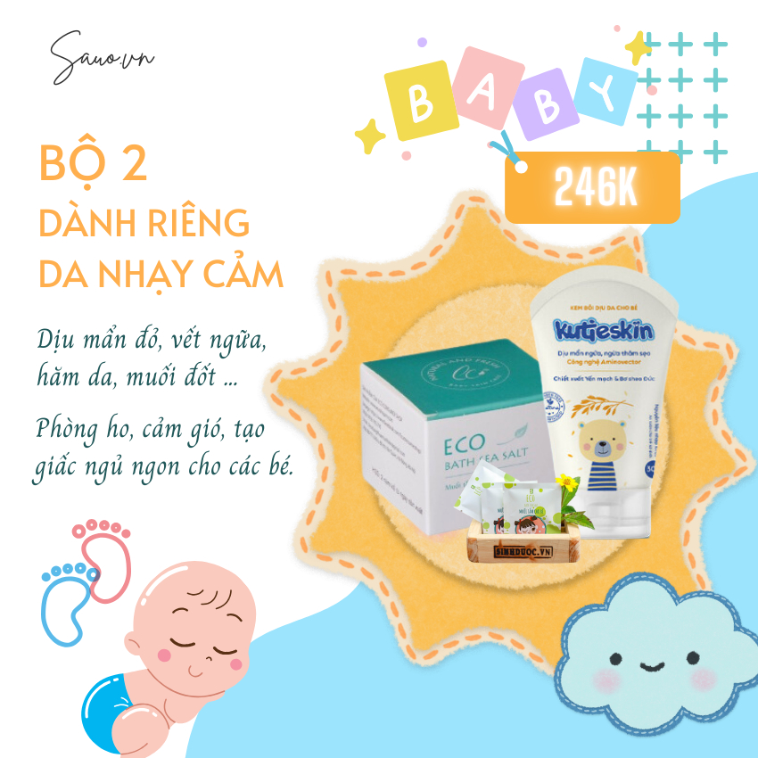 Combo Kutieskin 30gr & Eco Bath Salt 200gr Soothing Redness, Pineapple