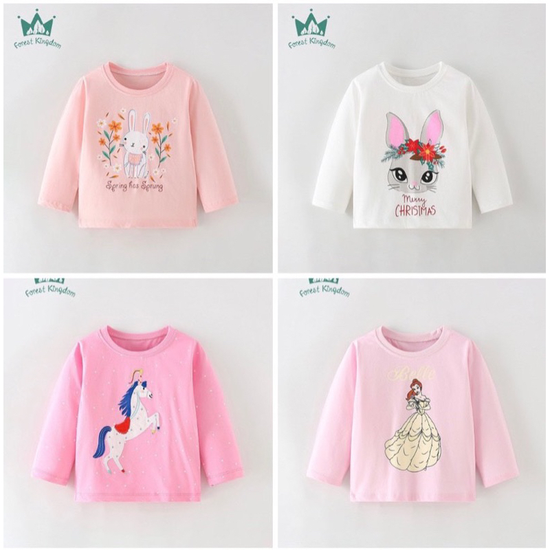 Guangzhou High-End Cute Long-Sleeved cotton T-Shirt For Girls