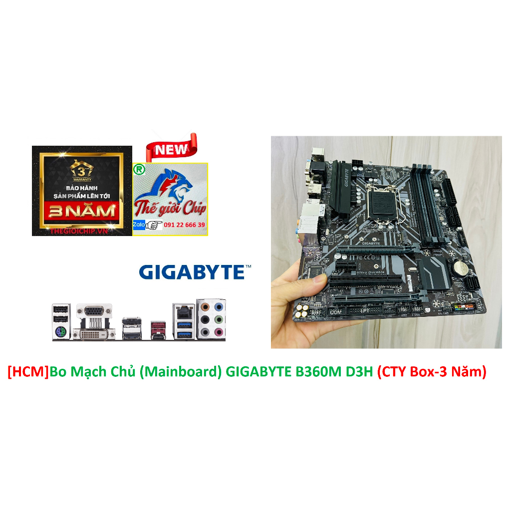 [HCM] Motherboard (Mainboard) GIGABYTE B360M D3H (Box3 Years Company