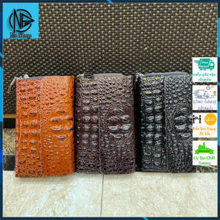 1pc Vintage Crocodile Pattern Men's Short Horizontal Wallet With