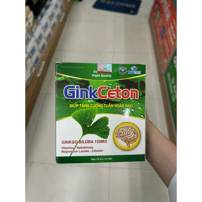 Ginkceton Helps To Increase Cerebral Circulation Box Of 100 Tablets To