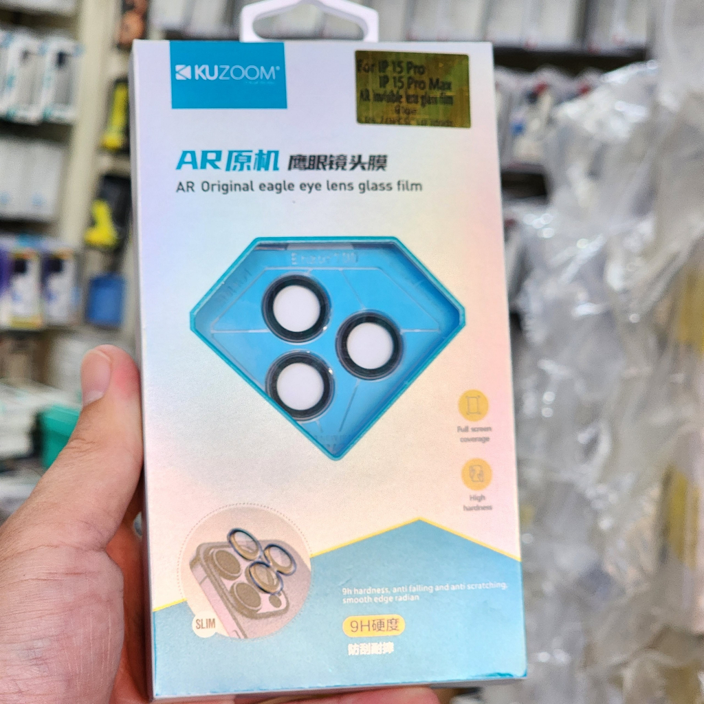 Product image Kuzoom Iphone 15 Pro, 15 Pro Max, 15, 15 Plus Multi Color camera Protector With Genuine Sticker 8