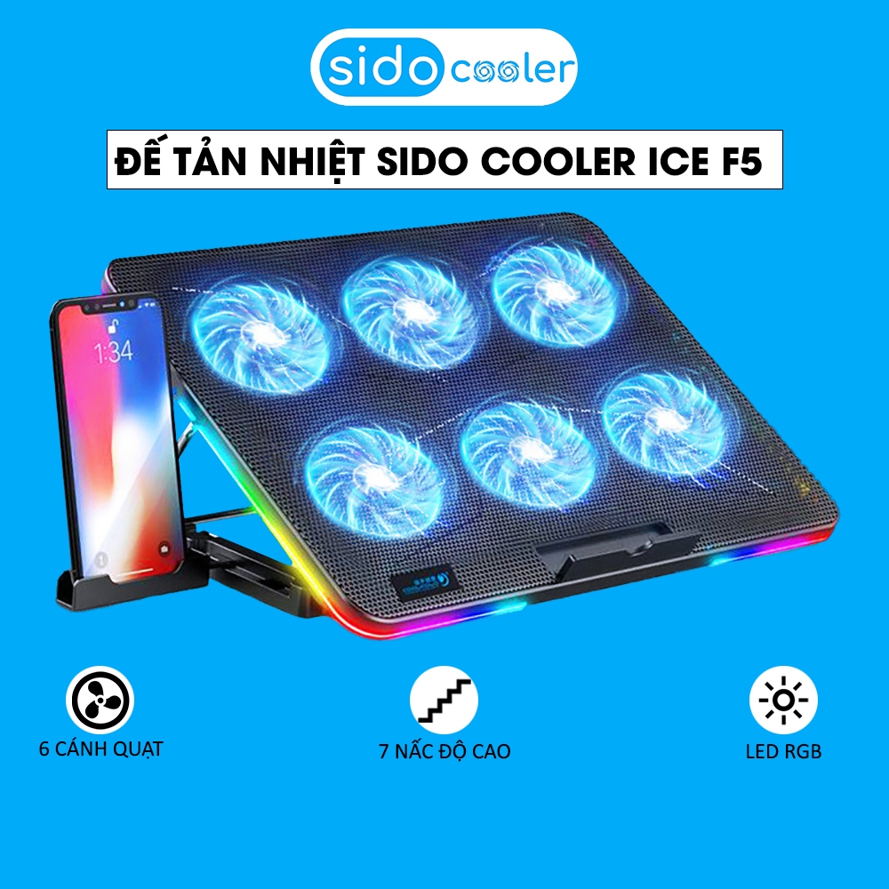 Sidocooler ICE F5 laptop Heatsink With 6 Fans laptop rgb led rgb Fan