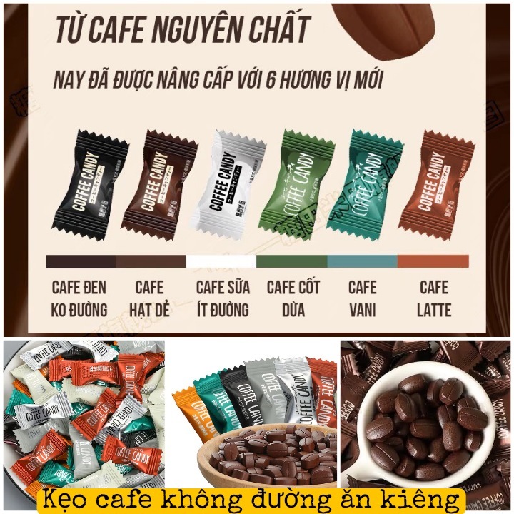 Small black coffee candy mixed with sugarfree flavors from Taiwan, 50g