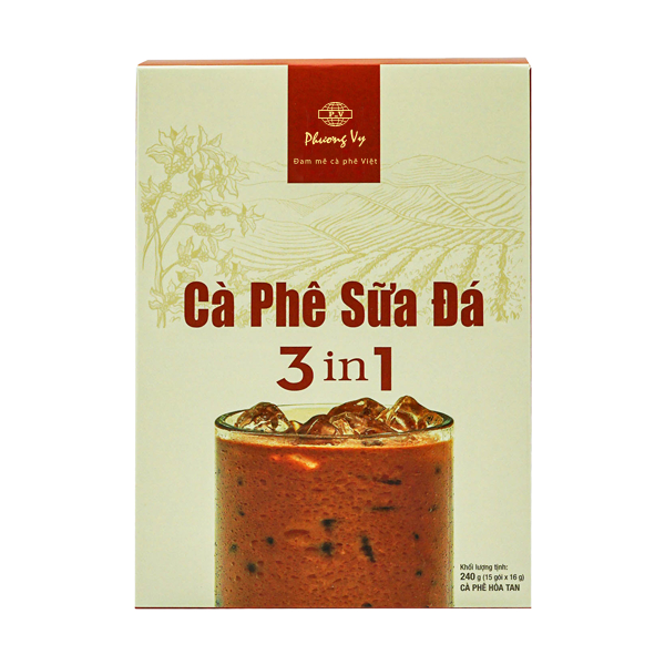 Iced Milk Instant Coffee 3 in 1 Delicious No. 1 in Vietnam, Box Of 15