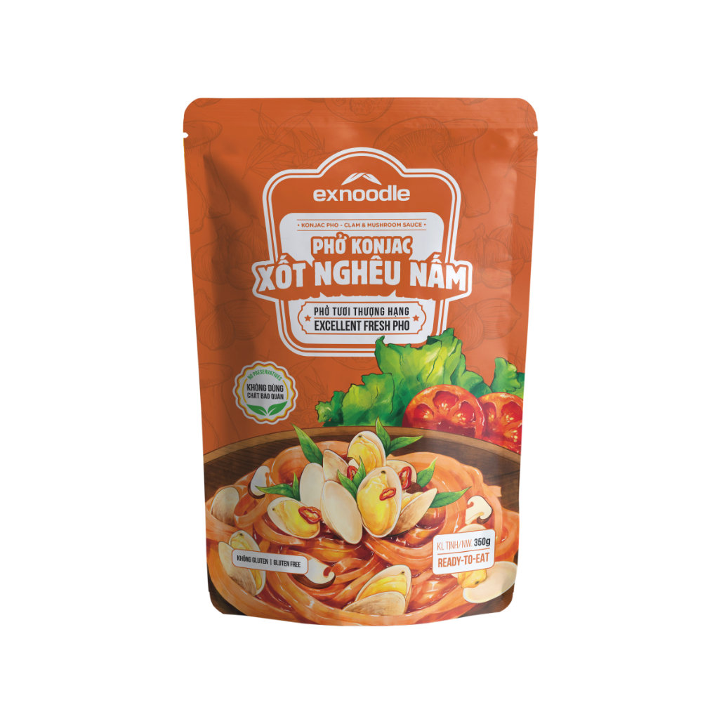 Exnoodle Premium Fresh MushroomPho konjac Noodle Soup, Less Calories