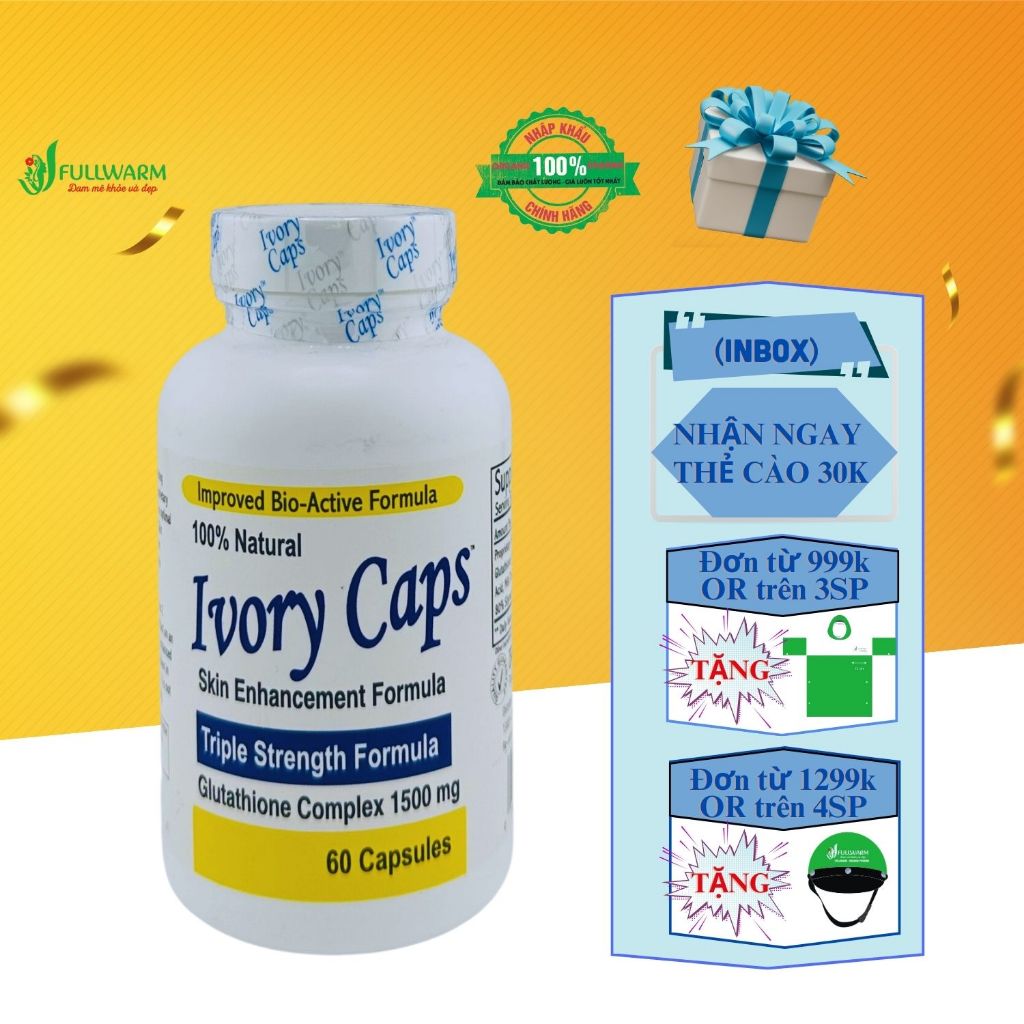 Ivory skin Caps Glutathione Complex 1500mg American whitening oral