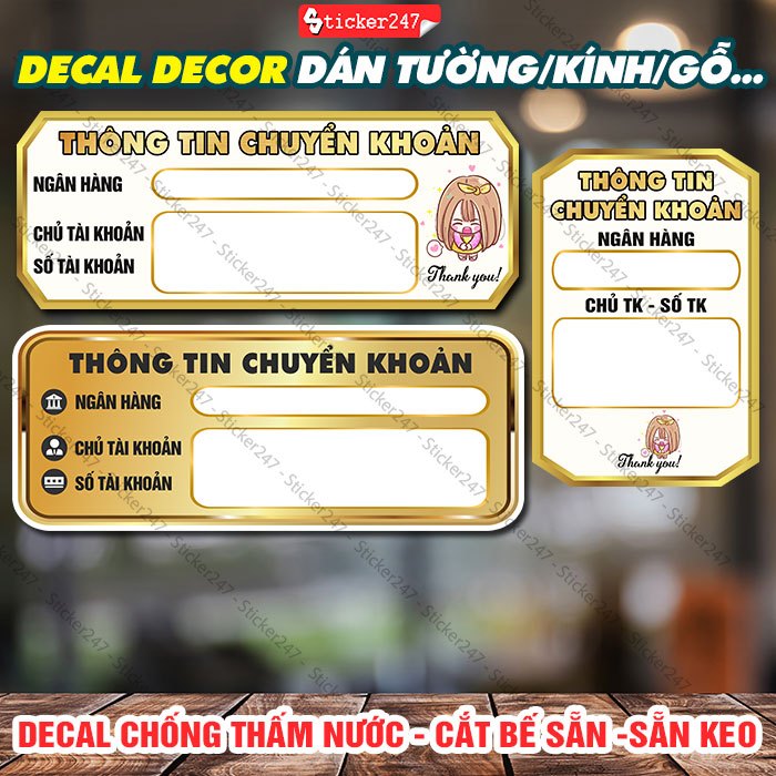 Account Transfer Information Sign Bank Account Board Decal - Decorative ...