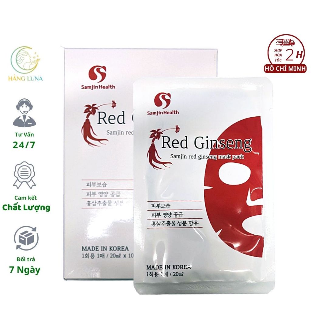 Korean Samjin Red Ginseng Mask Pack 20ml x 10 Pieces Shopee Singapore