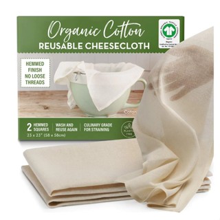 Muslin Cloths for Cooking, Pack of 5 (50X50CM), Unbleached, Cotton Reusable  and Washable Cheese Cloths for Straining