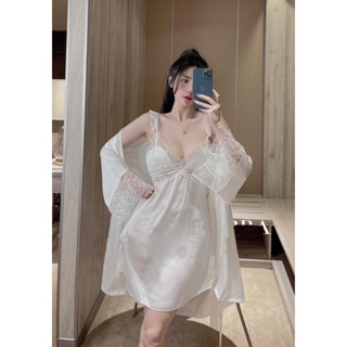 Women Nightgowns Sexy Lace Satin Sleepwear Nightdress Summer Backless Robe