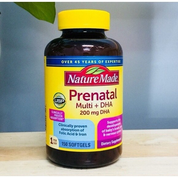 Nature Made Prenatal Folic Acid + DHA Multivitamins 150 Tablets