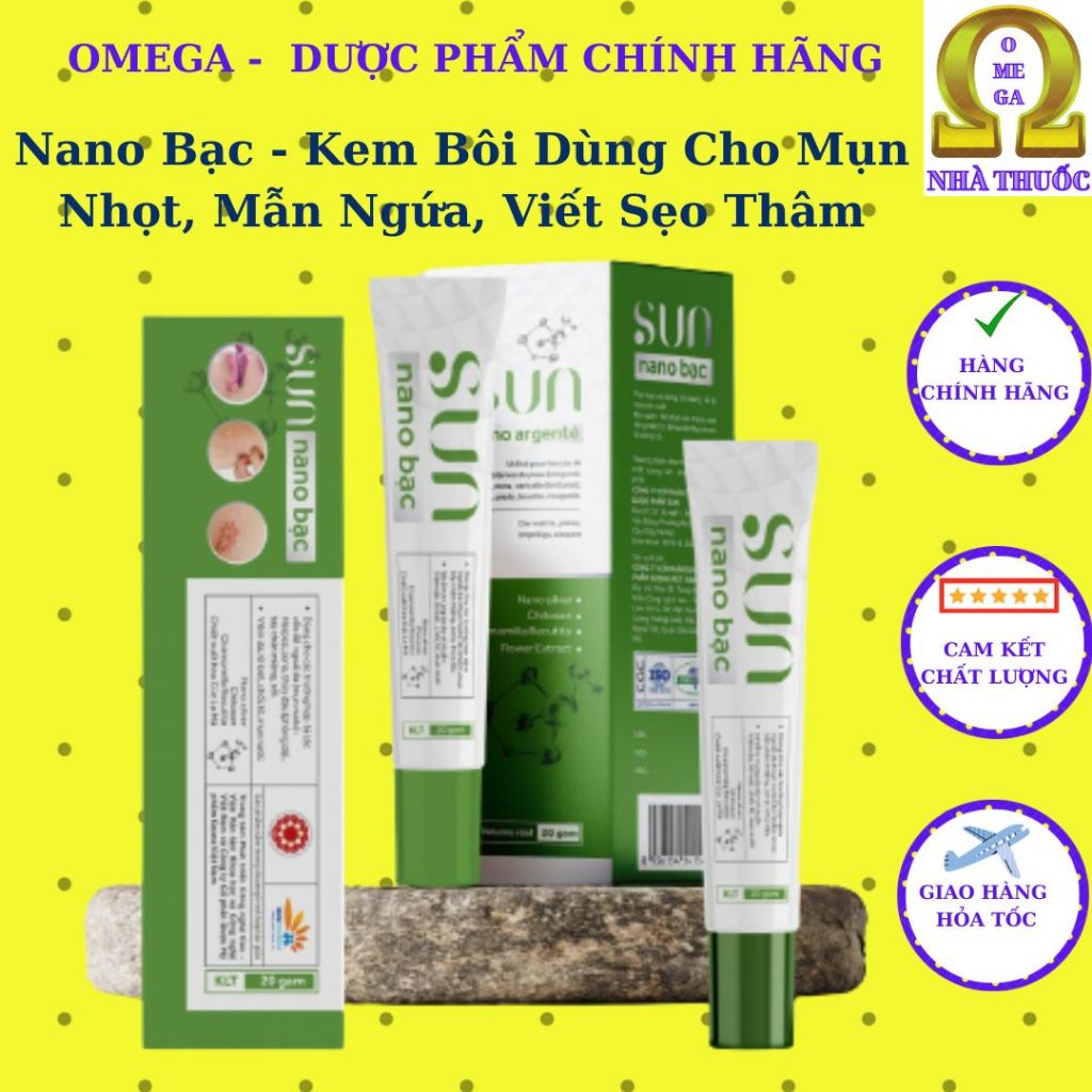 Sun Nano Silver Cream For Rash, Boils, Rashes, Dermatitis, Mild Burns