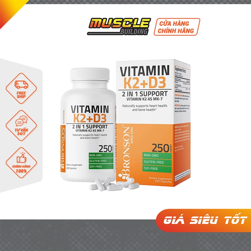 Vitamin D3 K2 Bronson Vitamin K2 + D3 Imported Usa Increase