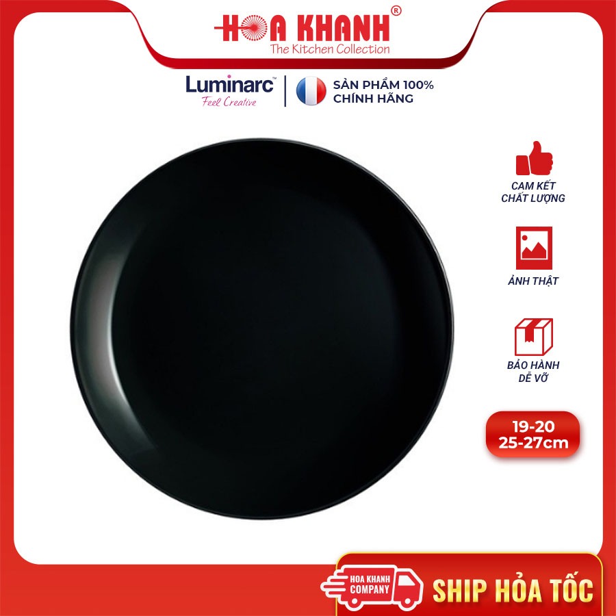 Luminarc Diwali Black Glass Deep Disc 20cm hard, anti-break - 1 plate ...