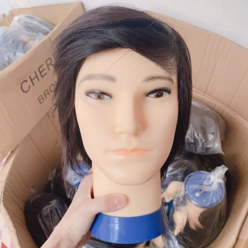 real-hair-manocanh-head-practice-dyeing-real-hair-manocanh-head-learns