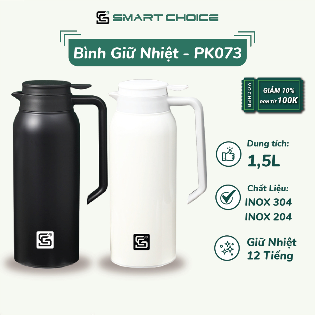 1.5l SMARTCHOICE Large Thermos Flask Hot Thermos Thermos Thermos Flask 2 Layers Of SCGPK073