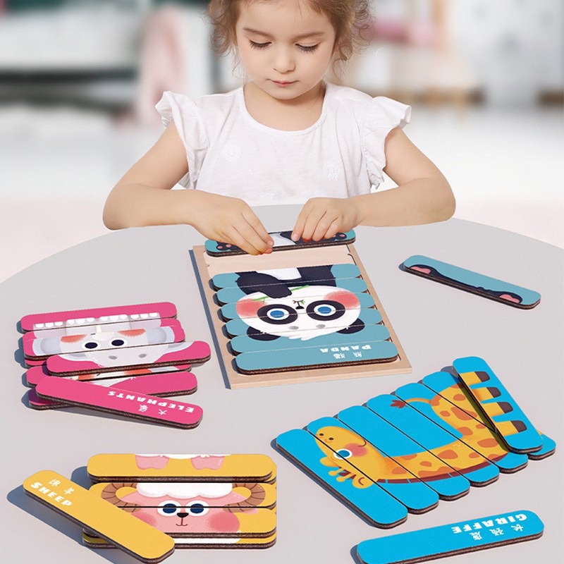 Toys Set Of 8 8 in 1 Ice Cream Stick Jigsaw Puzzles To Help Children ...
