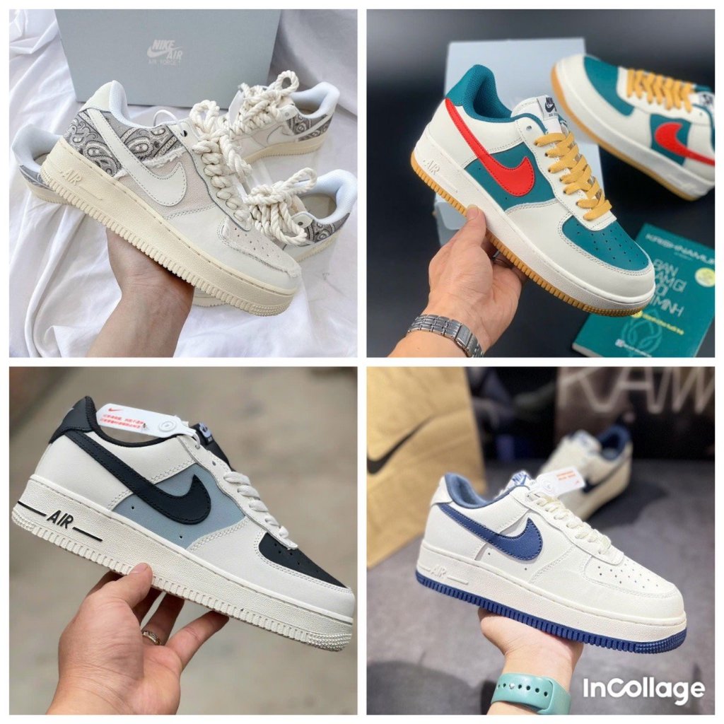 White and navy hot sale blue air force 1