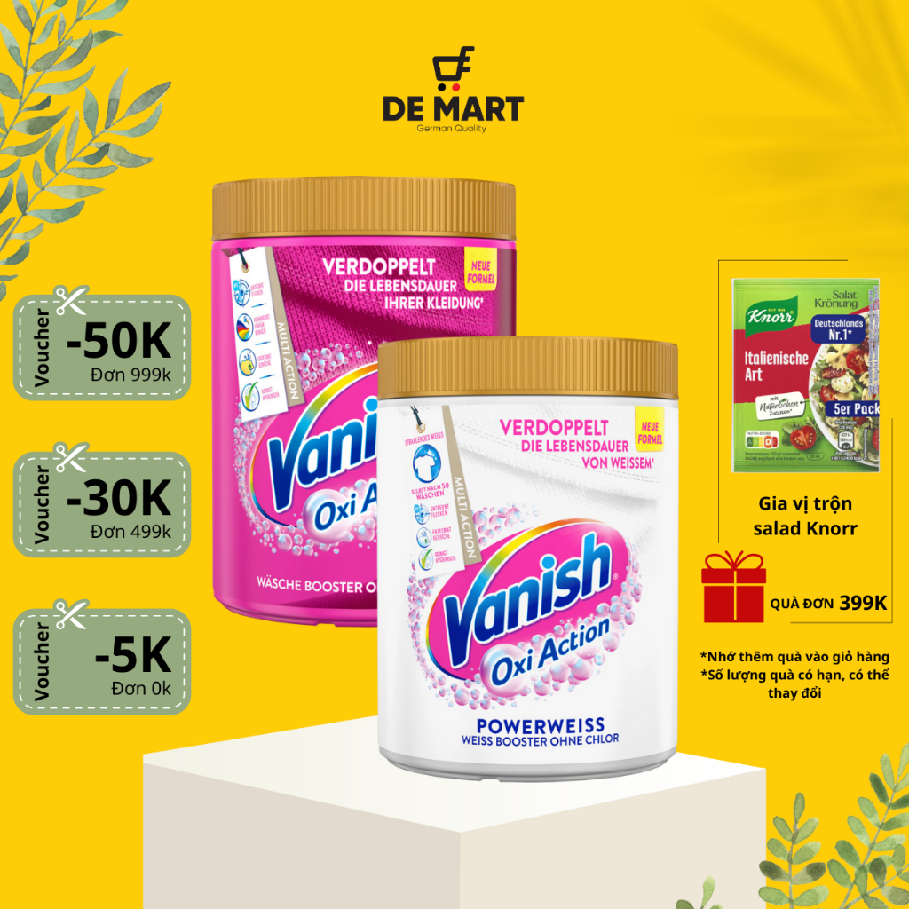 [BILL Germany] VANISH Clothes Bleaching Powder Disappears Stains For White And Colored Clothes