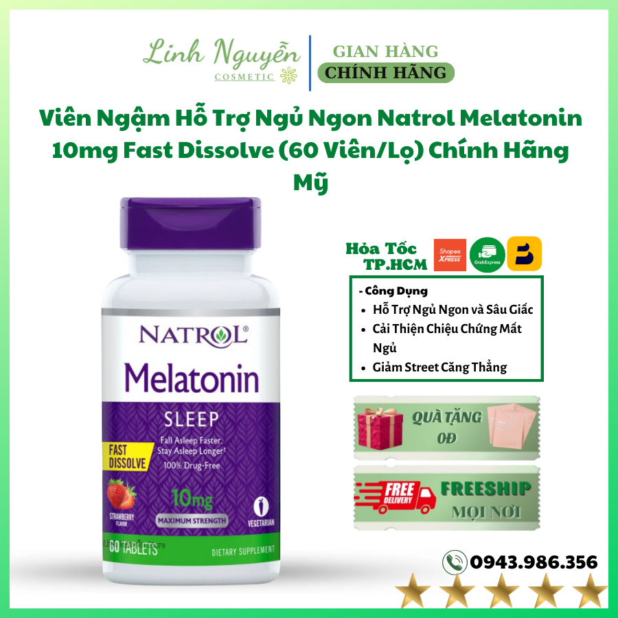 Natrol Melatonin 10mg Fast Dissolve (60 Capsules / Bottle) Genuine Usa ...
