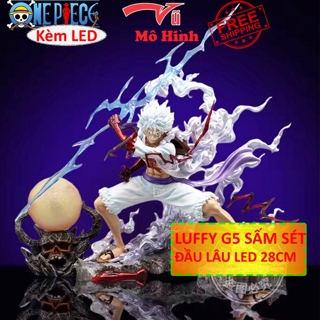 One Piece Luffy gear 5 Model Wakes Up Nika Province Holding The Skull ...